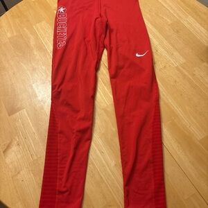 Nike Pro Red Leggings with Buckeyes Logo